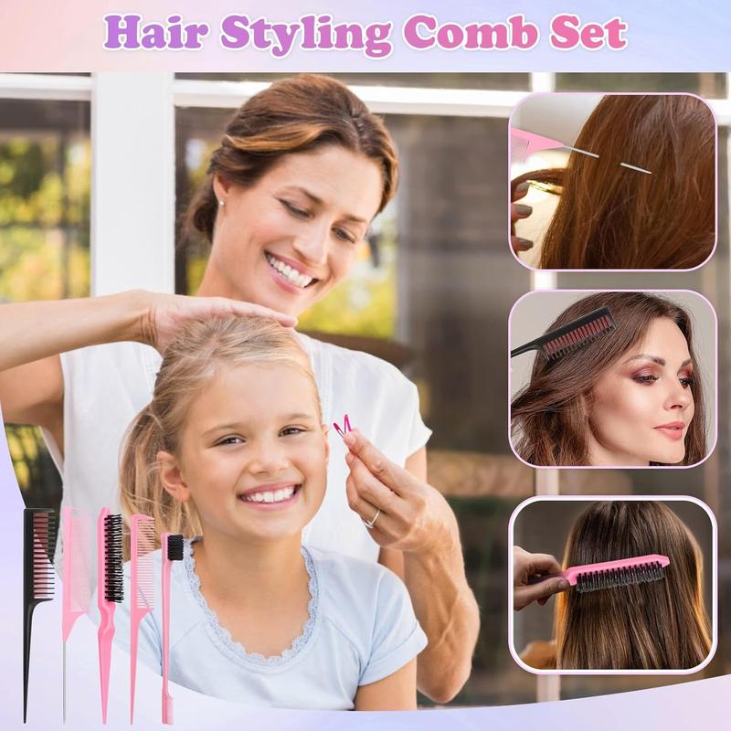 Hair Rubber Bands, 2.8E+3 Count 28 Colors Hair Accessories with Hair Styling Tools, Seamless Cotton Hair Ties, Topsy Pony Tail Clips & Combs for   Girls