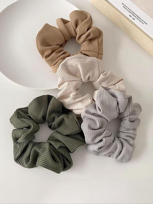 Simple Plain Color Scrunchie, 6pcs Sweet and Fresh Hair Tie Suitable for Hair, Fashion Hair Accessories for Party, Daily Clothing Decor for Women & Girls