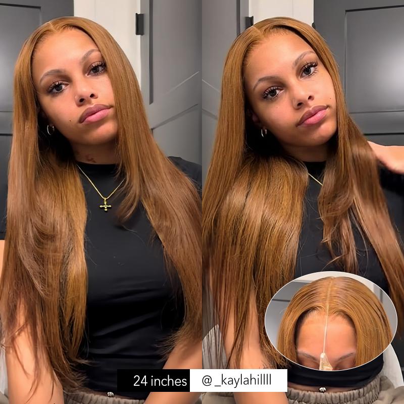 Wavymy Trendy Layered Cut 90's Inspired Pre-bleached Wear Go Glueless Wigs 180% Density Straight 4x6 HD Lace Closure Wigs 100% Human Hair