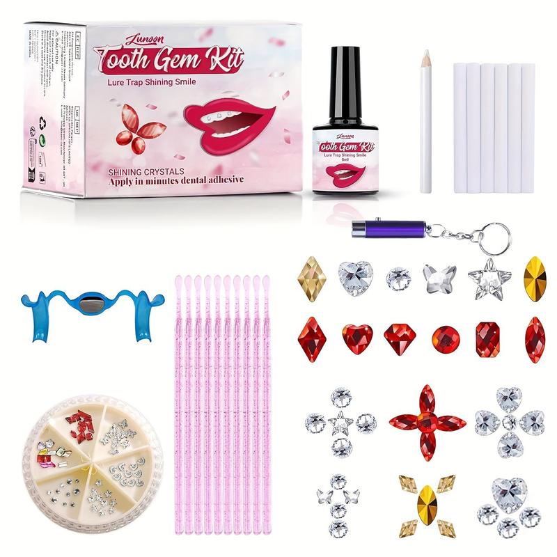 Tooth Gem Kit, 1 Box Multi-color Dental Jewelry Decoration Set, Easy To Apply & Remove, Durable Shimmering Tooth Gem, Party Decor