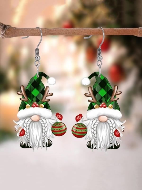 Cute Santa Design Dangle Earrings, Fashionable Acrylic Earrings for Women, Trendy All-match & Exquisite Jewelry for Birthday Gift