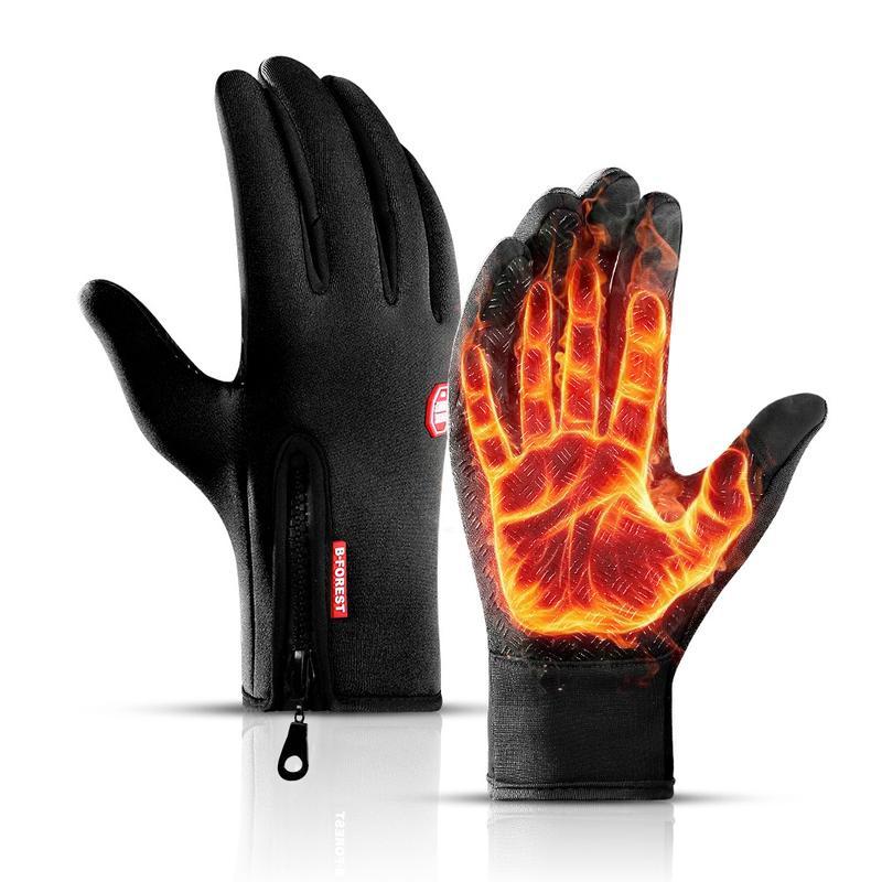 Winter warm touch screen cycling gloves, waterproof velvet sports gloves, fishing waterproof anti-slip touch screen gloves