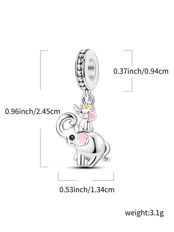 Cute Elephant Design Pendant, Animal Charm Pendant for Women & Girls, Fashion Jewelry Making Accessories for Daily Wear