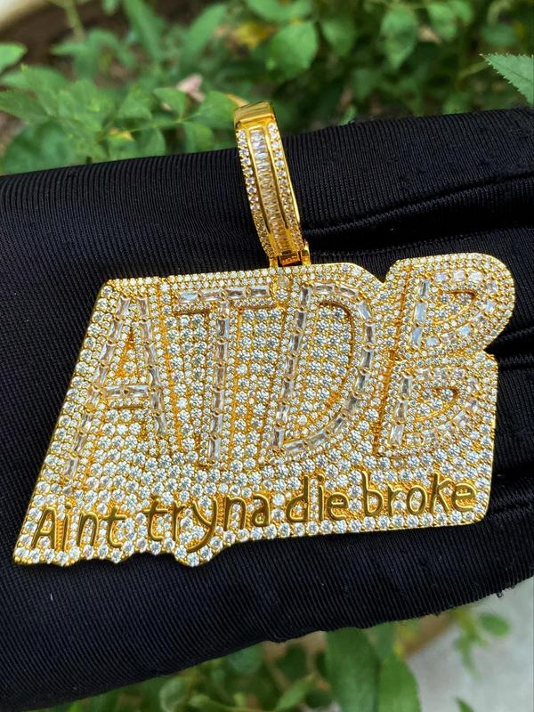 Rhinestone Letter Design Pendant Hip Hop Jewelry, Fashion Accessories for Party, Daily Decor