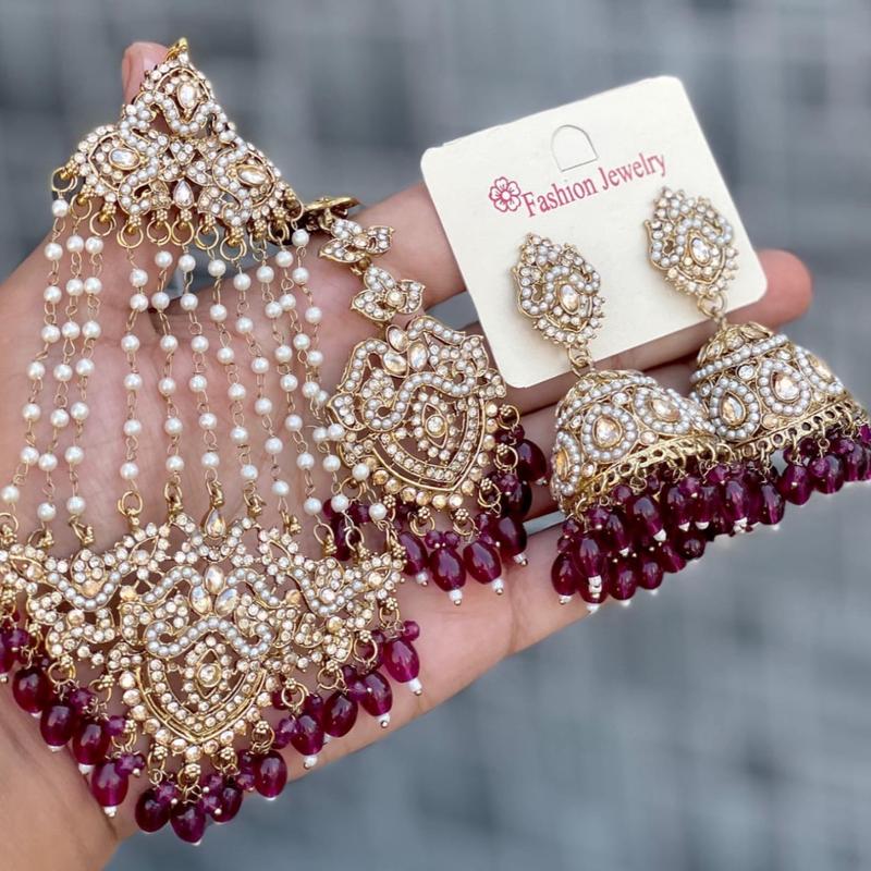 Desi Pakistani Style Jhumka Tikka Passa Set - Perfect for all occasion