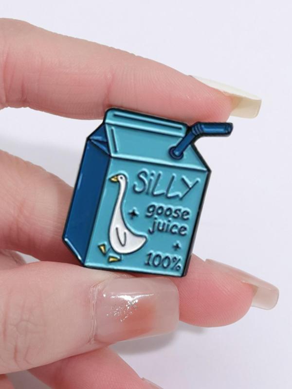 Cute Cartoon Goose & Letter & Drink Bottle Design Brooch, Animal Themed Clothes Brooch, Fashion Accessories for Women & Men