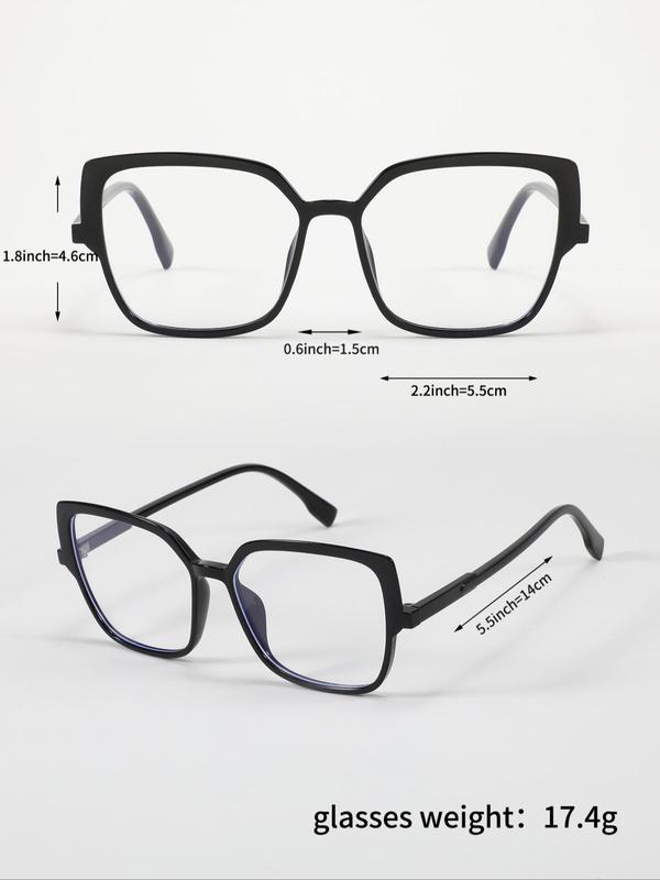 Unisex Simple Style Square Frame Eyeglasses, Trendy Casual Eyeglasses for Everyday Use, Fashion Accessories for Outdoor Activities