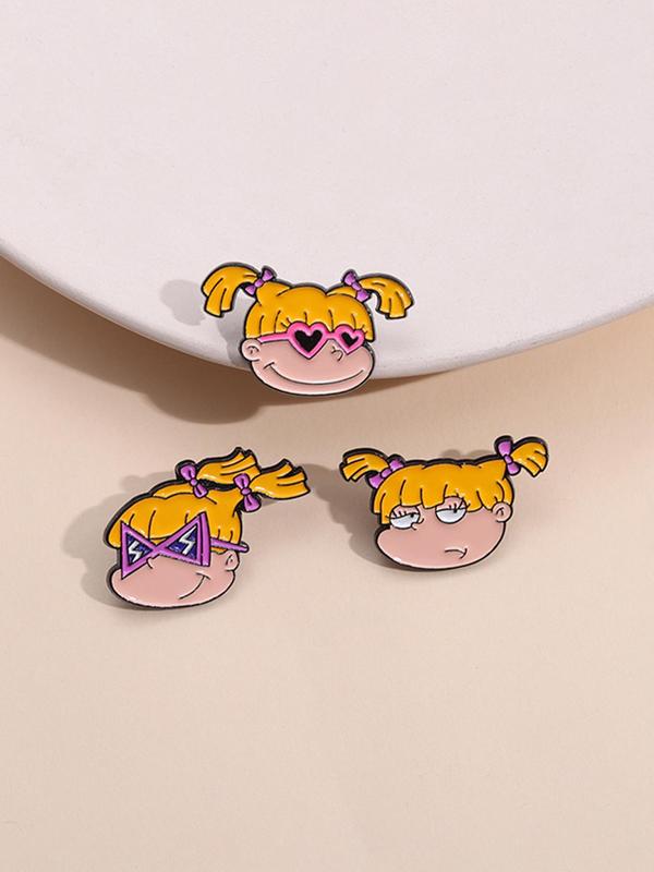 Cute Cartoon Character Brooches, Fashion Alloy Badge for Women & Men, Enamel Pin Suitable for Backpacks, Jeans, Scarves, Hats Decoration