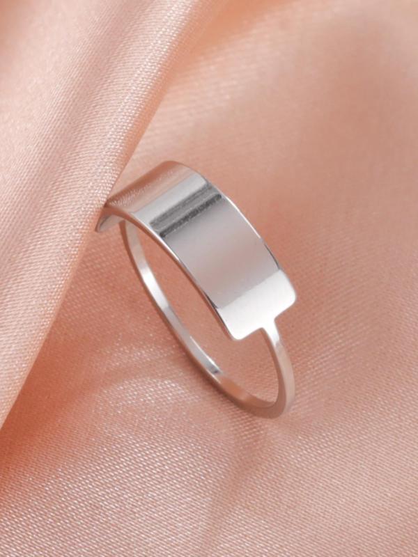 Fashion Trendy Stainless Steel Ring, Classic Geometric Design Ring for Women & Girls, Fashion Jewelry for Party, Daily Clothing Decor, Trendy All-match & Exquisite Jewelry for Birthday Gift