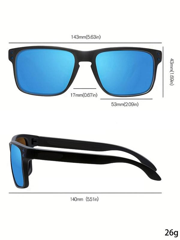 Unisex Sporty Square Frame Tinted Sunglasses Set, Windproof Sunglasses for Cycling, Baseball, Running, Golf, Fashion Accessories for Outdoor Activities