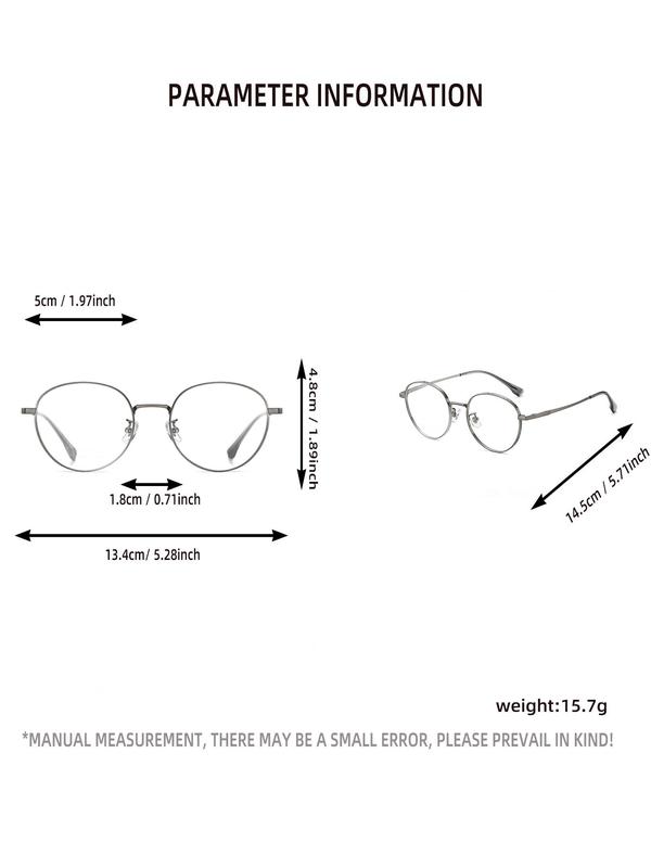 Unisex Simple Style Minimalist Full Rim Eyeglasses, Vintage Trendy Round Frame Eyeglasses, Fashion All-match Accessories for Daily Use