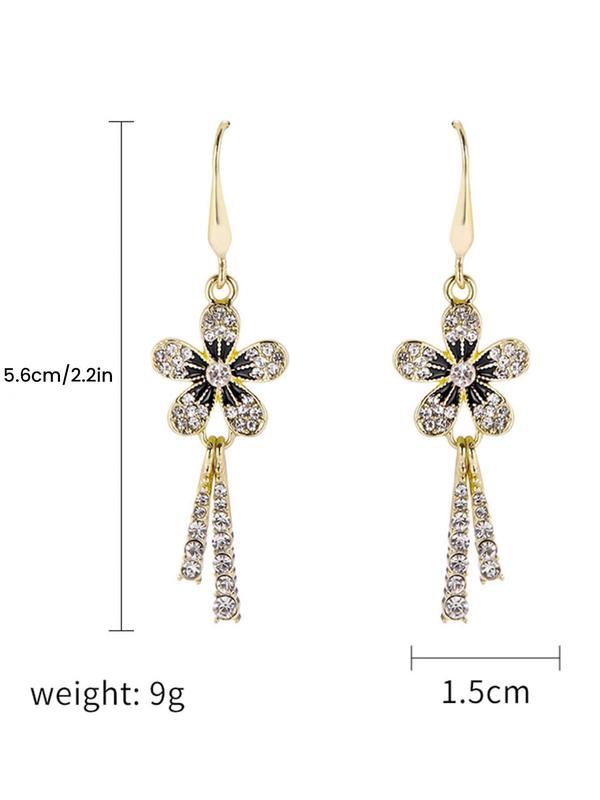 Women's 1 Pair Rhinestones Floral Earrings