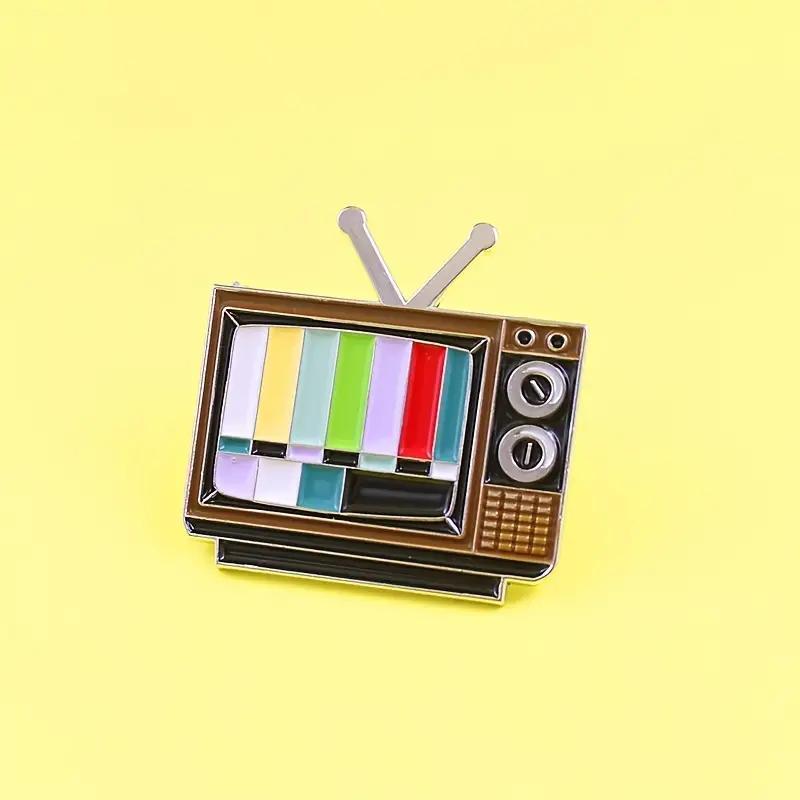 Vintage No Signal TV Design Brooch, 1 Count Unique Accessory for Retro Enthusiasts, Ideal Choice for Gift