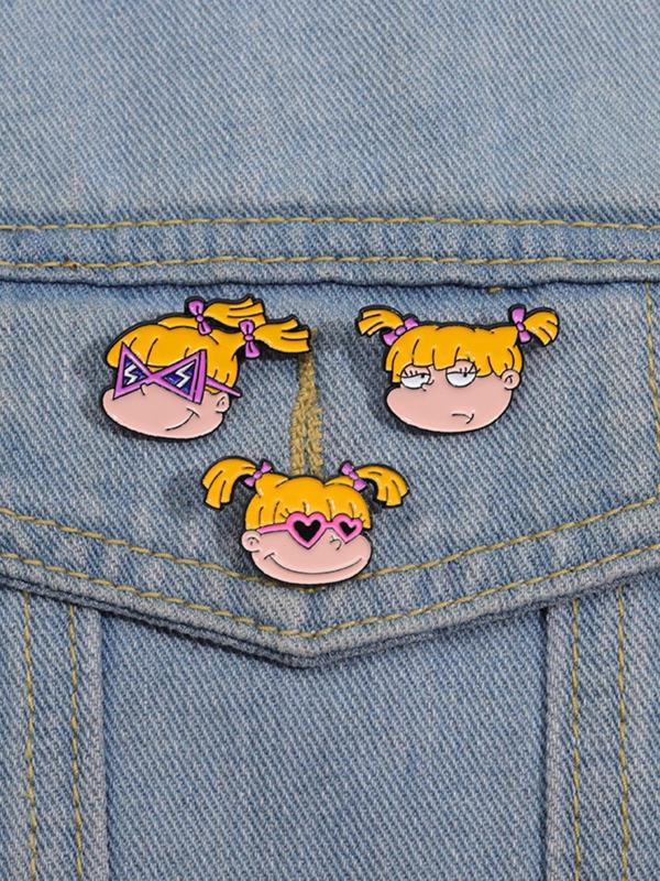 Cute Cartoon Character Brooches, Fashion Alloy Badge for Women & Men, Enamel Pin Suitable for Backpacks, Jeans, Scarves, Hats Decoration