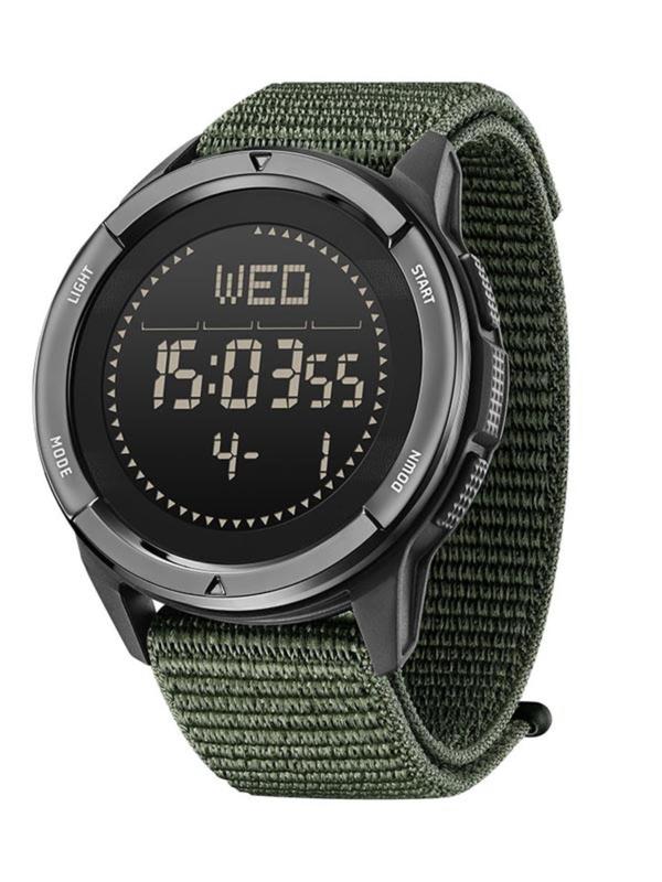 Men's Carbon Fiber Compass Watch, Fashionable Digital Watch with Nylon Watch Strap, 50M Waterproof Sports Watch for Men