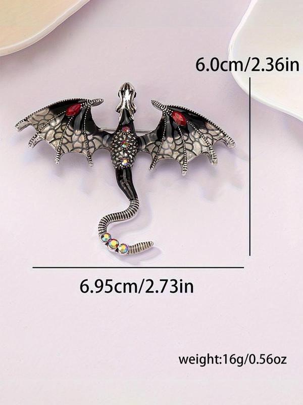 Colorblock Rhinestone Decorated Dragon Design Brooch, Animal Shaped Clothes Brooch, Fashion Accessories for Men & Women, Trendy All-match & Exquisite Brooch for Birthday Gift