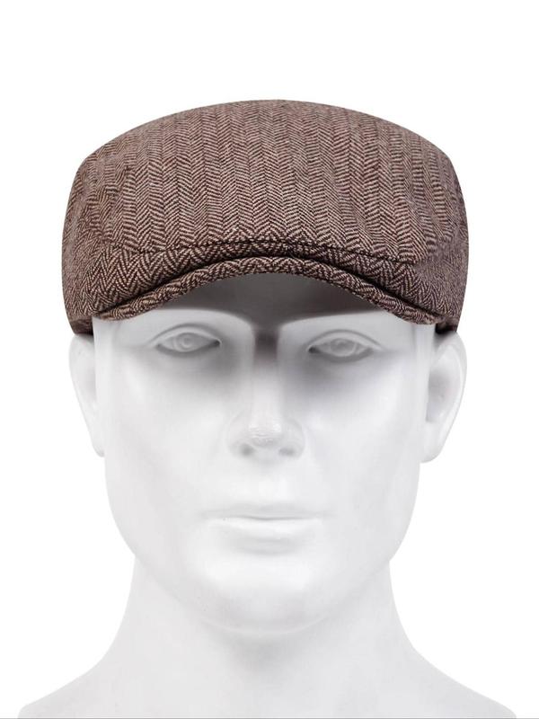 Unisex Elegant Herringbone Graphic Newsboy Hat,  Trendy Vintage Newsboy Cap, Chic All-match Accessories for Daily Wear for Women & Men