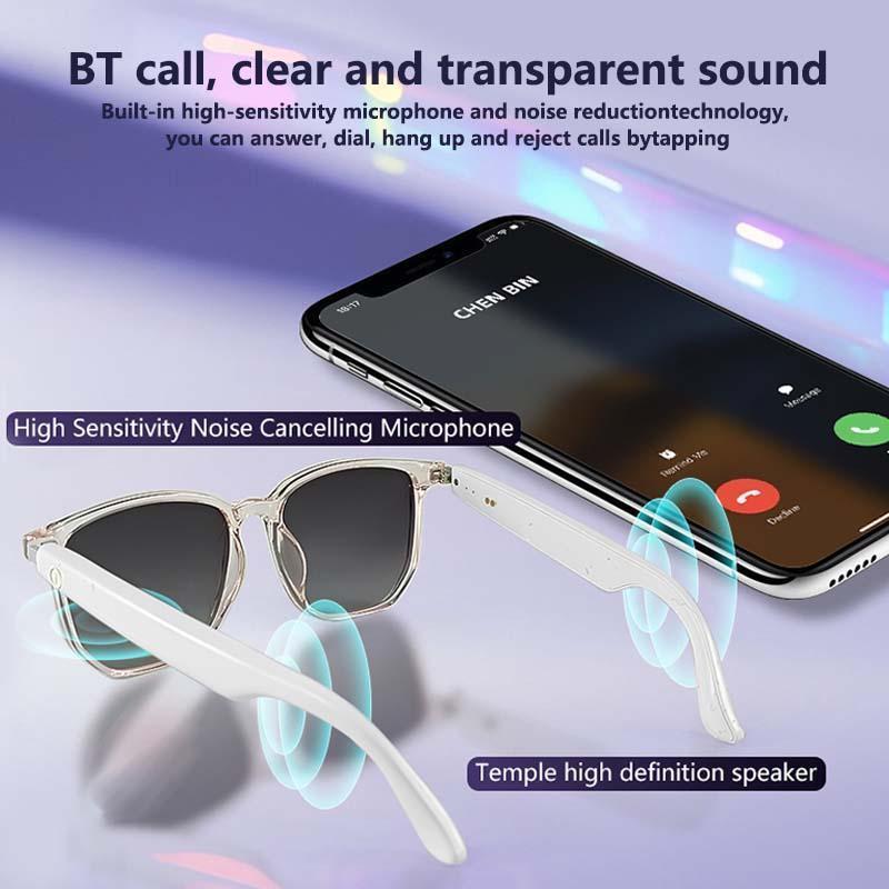 Smart Glasses, Multifunctional Fashionable Wireless Touch Control Glasses, IPX5 Waterproof Bluetooth-compatible Glasses for Men & Women, Smart Sunglasses