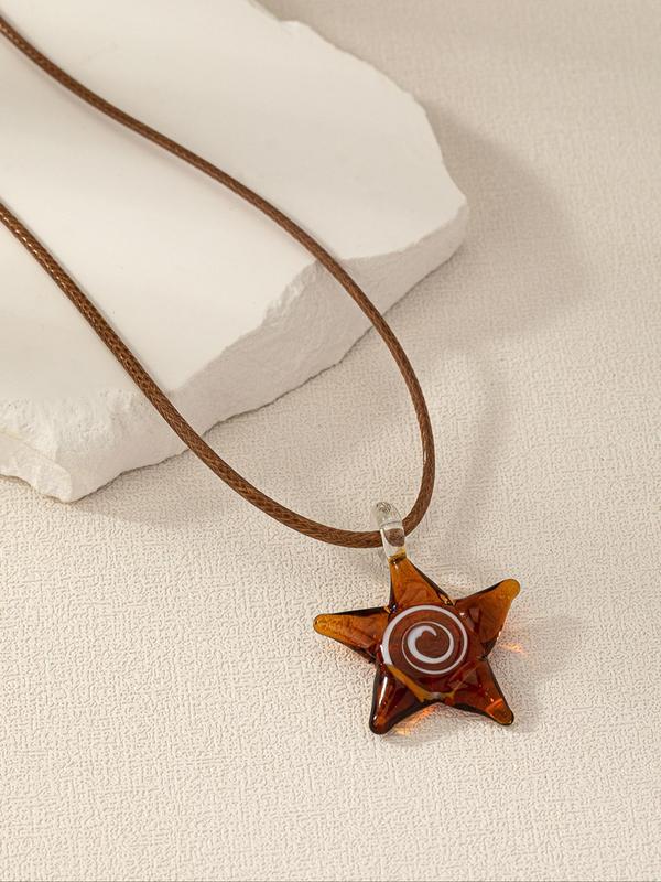 Women's Matching Star Decor Pendant Necklace, Summer Elegant Vintage Chain Necklace Jewelry for Girls Gift, Female Classic Fashion Y2k Streetwear Accessories for Daily Wear