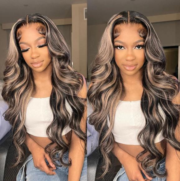 Tinashe Highlight Honey Blonde  6x5 Pre-Cut Lace Ready To Go Glueless Wig Pre-everything