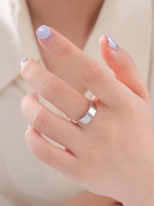 Fashion Trendy Stainless Steel Ring, Classic Geometric Design Ring for Women & Girls, Fashion Jewelry for Party, Daily Clothing Decor, Trendy All-match & Exquisite Jewelry for Birthday Gift