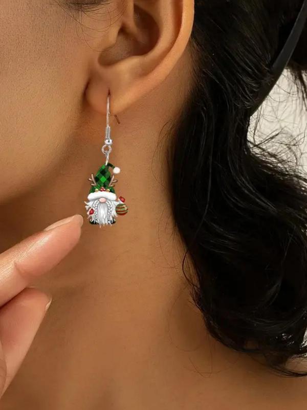 Cute Santa Design Dangle Earrings, Fashionable Acrylic Earrings for Women, Trendy All-match & Exquisite Jewelry for Birthday Gift