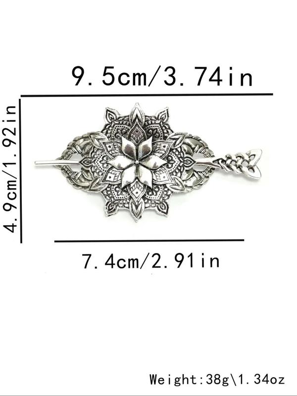 Vintage Viking Style Lotus Flower Design Hair Pin, Retro Style Hair Accessories for Women & Girls, Trendy All-match & Exquisite Hair Pin for Birthday Gift