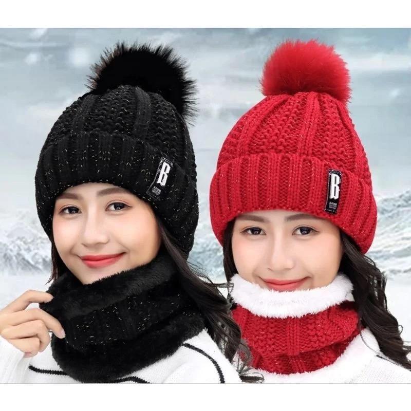 Female Winter Set: Warm Beanies and Scarves for Women hats comfortable and warm