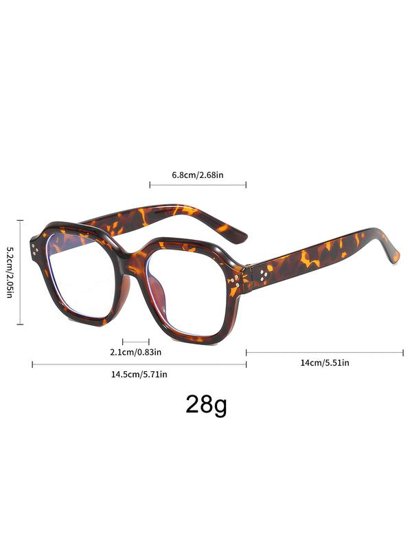 Simple Eyeglasses for Daily Use, Unisex Basic Square Frame Eyeglasses, Fashion Eyeglasses for Work, Daily Clothing Decor, Perfect for Student Everyday Use