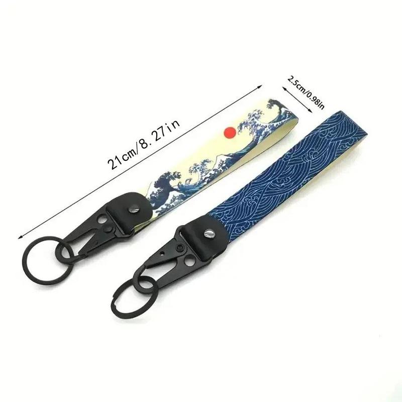 Wave Pattern Car Keychain for Fall, Car Motorcycle Decorative Keychain, Car Wristband Keychain, Universal Wristband Keychain, Bag Hanging Ornament, Car Accessories