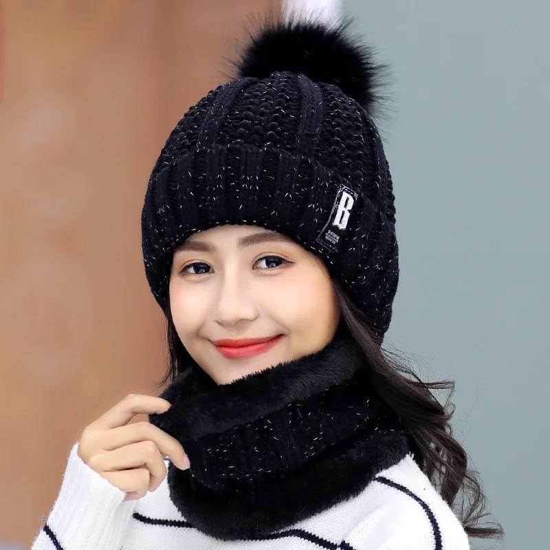 Female Winter Set: Warm Beanies and Scarves for Women hats comfortable and warm