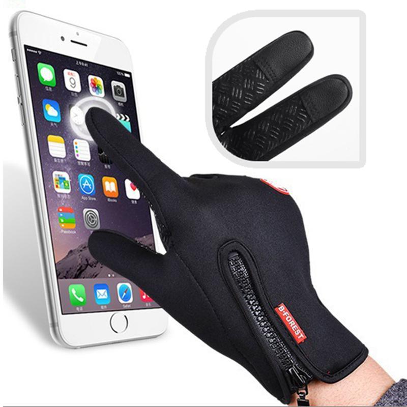 Winter warm touch screen cycling gloves, waterproof velvet sports gloves, fishing waterproof anti-slip touch screen gloves