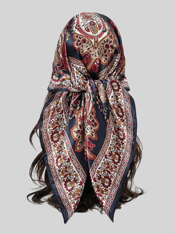 Women's Floral & Paisley Print Scarf, Boho Style Printed Bandana for Daily Wear, Trendy All-match & Exquisite Bandana for Birthday Gift, Elegant Hair Accessories