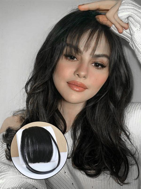 Clip-in Bangs, Natural Fluffy Bangs Hairpiece, Synthetic Extensions, Air Bangs Hairpiece, Clip in Hair Extensions for Women