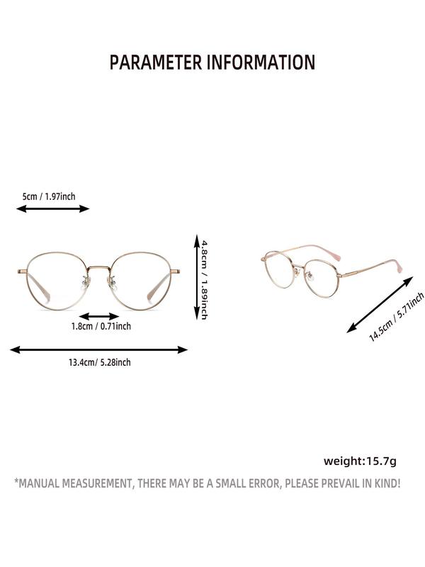 Unisex Simple Style Minimalist Full Rim Eyeglasses, Vintage Trendy Round Frame Eyeglasses, Fashion All-match Accessories for Daily Use