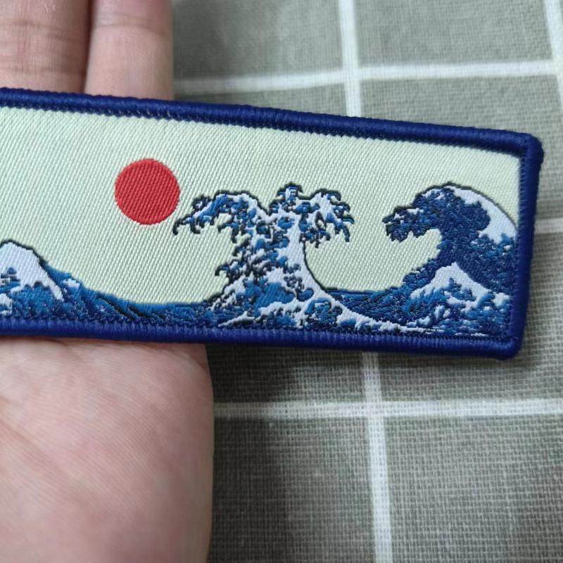 Embroidery Wave Pattern Car Keychain, Portable Decorative Keychain for Car Key, Car Interior Decoration Accessories for Men & Women