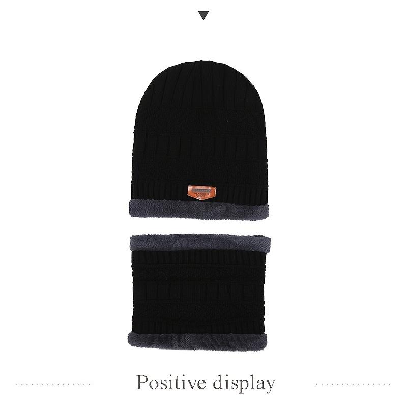 1 Piece Winter Windproof Knitted Warm Hat, Men's Winter Scarf Collar Sets