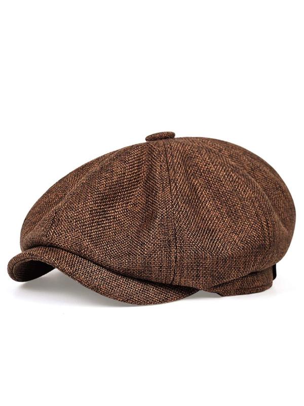 Summer Casual Linen Beret Hat, Solid Color Portable Newsboy Cap for Men & Women, Summer Fashion All-match Outdoor Hat, Elegant All-match Fashion Accessories for Daily Wear