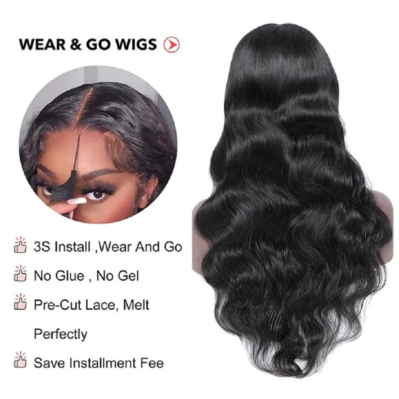 Ready to Wear and Go Transparent Lace Closure Human Hair Wigs Body Wave Glueless Wig 6x4 4x6 Lace Wig for Women Pre Plucked Pre Cut 28 30 Inch 180% Bling Hair Sale