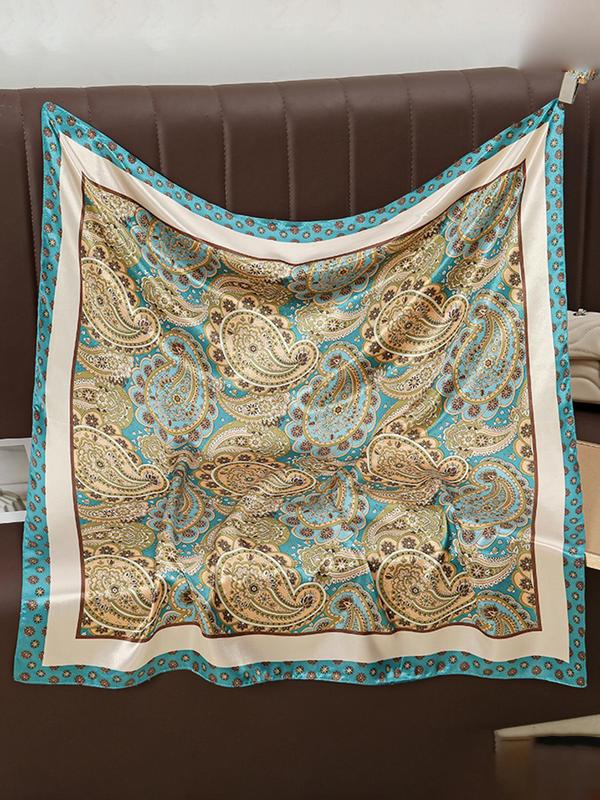 Women's Floral & Paisley Print Scarf, Boho Style Printed Bandana for Daily Wear, Trendy All-match & Exquisite Bandana for Birthday Gift, Elegant Hair Accessories