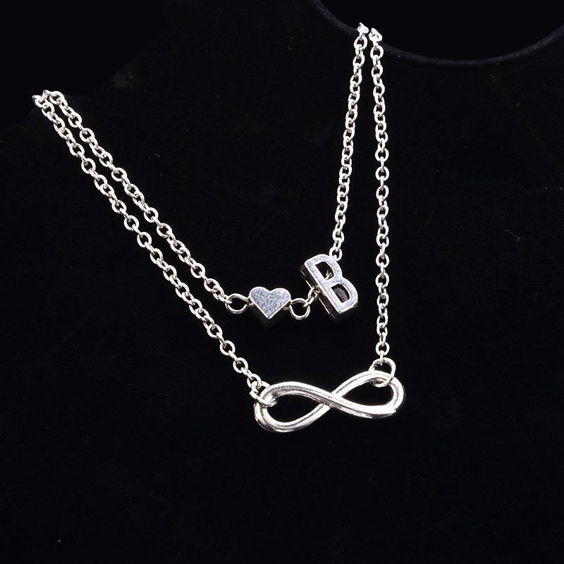 Fashion ladies anklet and bracelet love 26 letters alloy