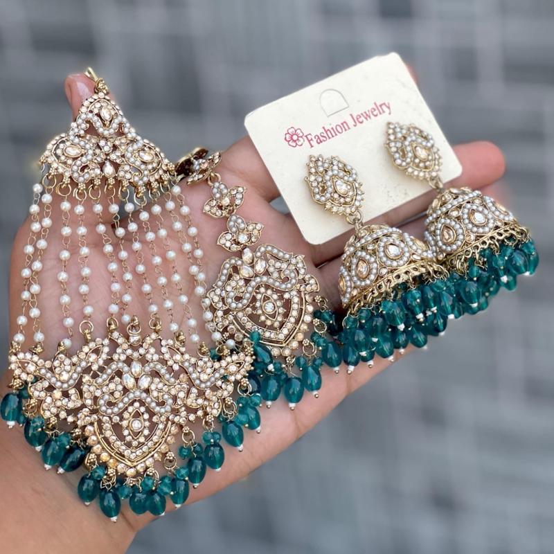 Desi Pakistani Style Jhumka Tikka Passa Set - Perfect for all occasion