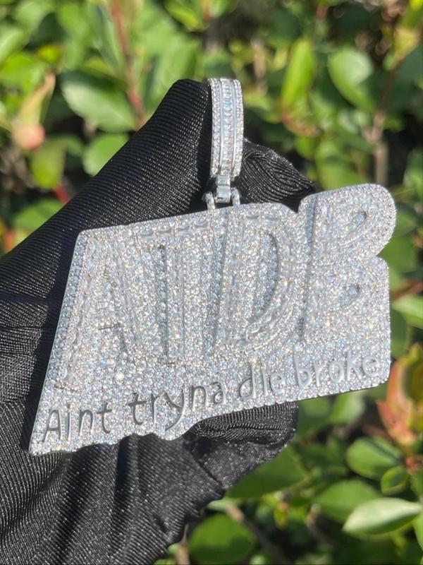 Rhinestone Letter Design Pendant Hip Hop Jewelry, Fashion Accessories for Party, Daily Decor