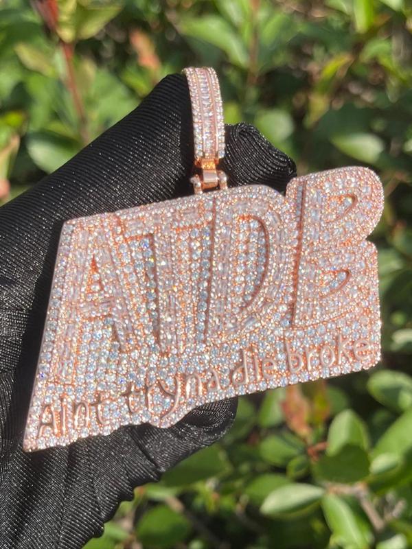 Rhinestone Letter Design Pendant Hip Hop Jewelry, Fashion Accessories for Party, Daily Decor