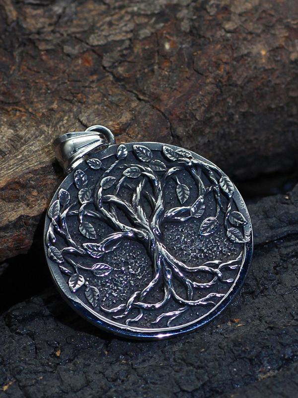 Vintage Tree of Life Pendant Necklace for Men & Women, Punk Casual All-match Jewelry for Teens Gift, Classic Fashion Accessories for Daily Wear