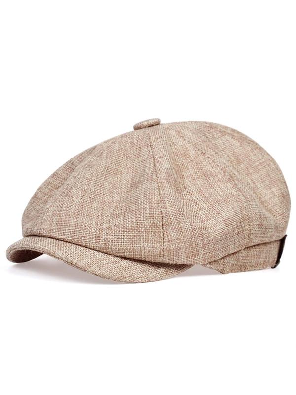 Summer Casual Linen Beret Hat, Solid Color Portable Newsboy Cap for Men & Women, Summer Fashion All-match Outdoor Hat, Elegant All-match Fashion Accessories for Daily Wear