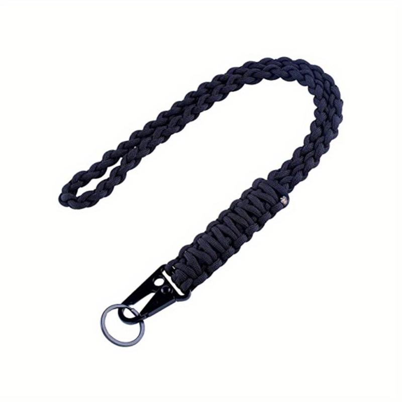 Heavy Duty Braided Paracord Neck Lanyard Keychain, Parachute Rope Necklace for ID Card Badge Holder Camera Wallet and Keys, Gym Accessories