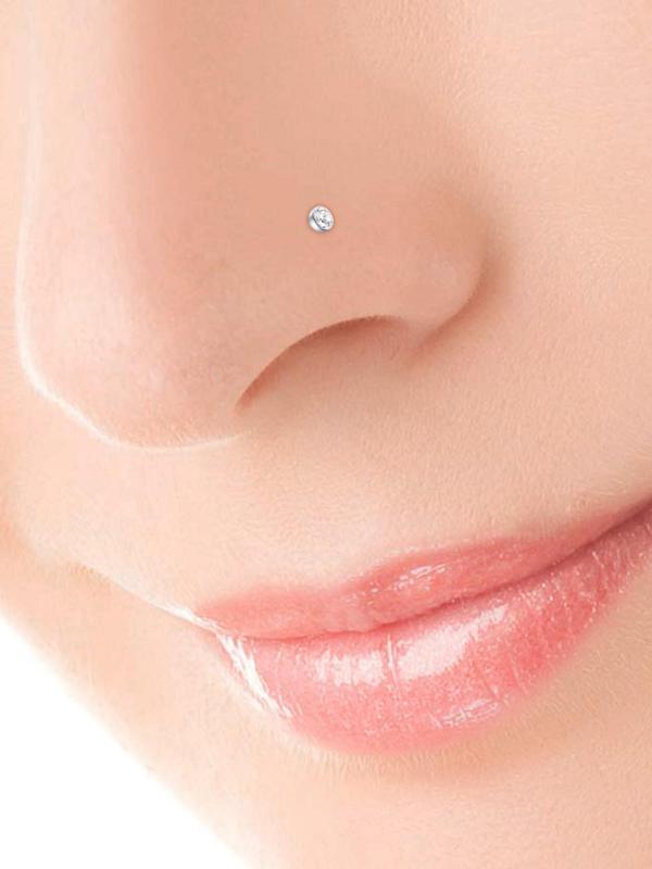 10pcs Minimalist Rhinestone Decor Nose Ring, Nostrial Piercing Jewelry, Stainless Steel Body Jewelry for Women & Men