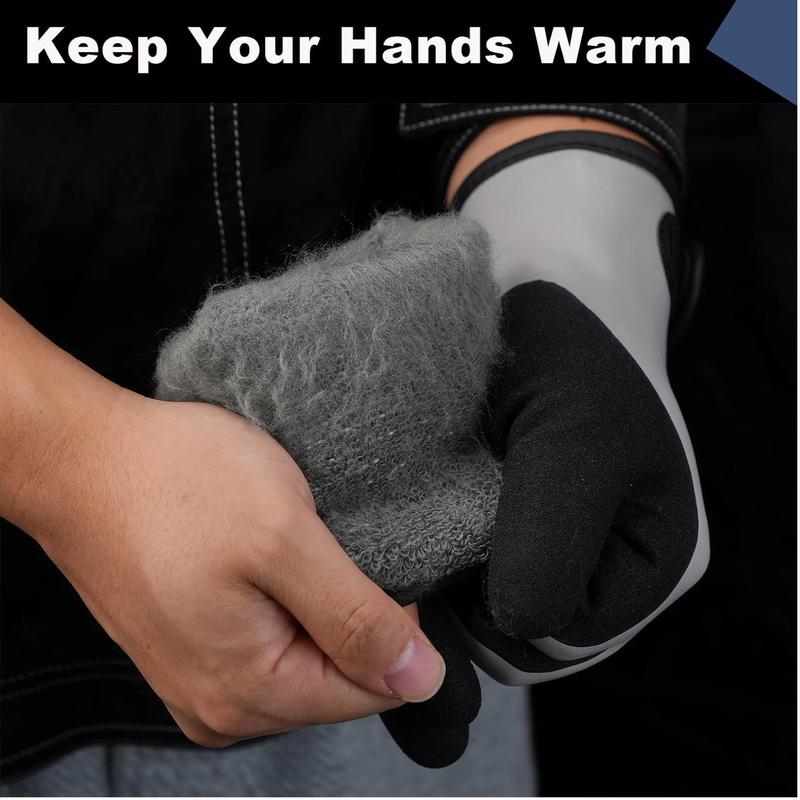 Waterproof Gloves for Men & Women,Winter Work Gloves for Cold Weather,Waterproof Work Gloves with Grip,Winter Freezer Gloves for Working,Gardening, Fishing, Construction Worker (Grey,Medium)