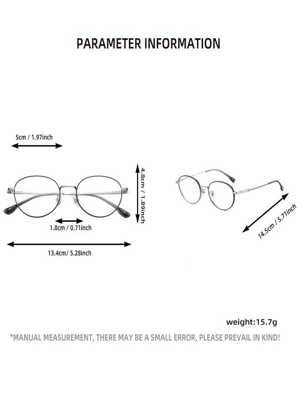 Unisex Simple Style Minimalist Full Rim Eyeglasses, Vintage Trendy Round Frame Eyeglasses, Fashion All-match Accessories for Daily Use